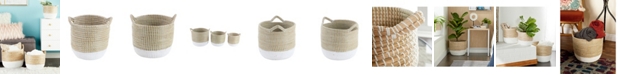 CosmoLiving by Cosmopolitan Set of 3 Brown Sea Grass Contemporary Storage Basket, 13", 16", 18"